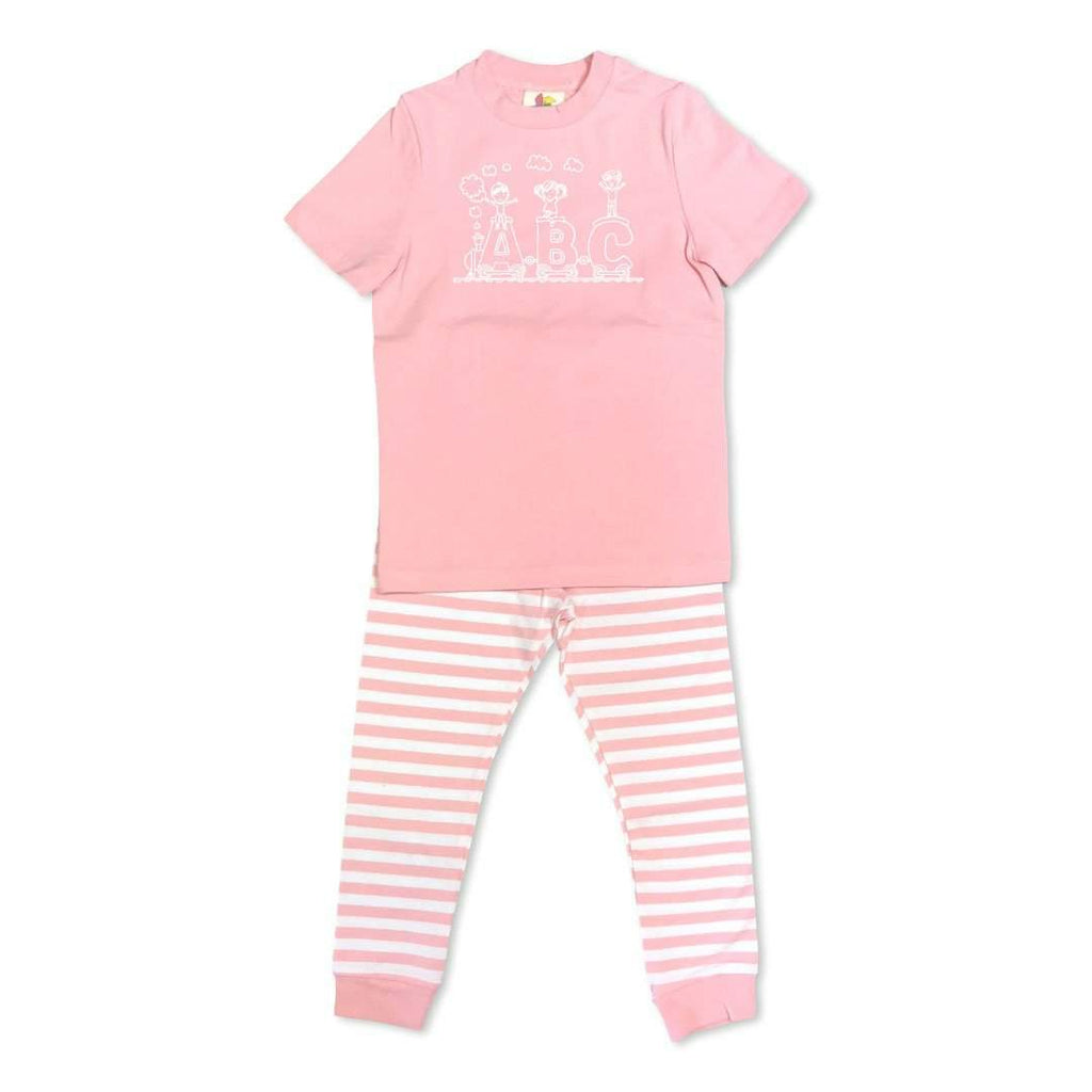 Short Sleeve ABC Train Sleepwear-Honey Bee Tees-pajamas