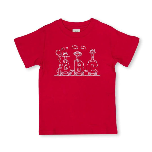 ABC Train Short Sleeve Tee-Honey Bee Tees-on sale