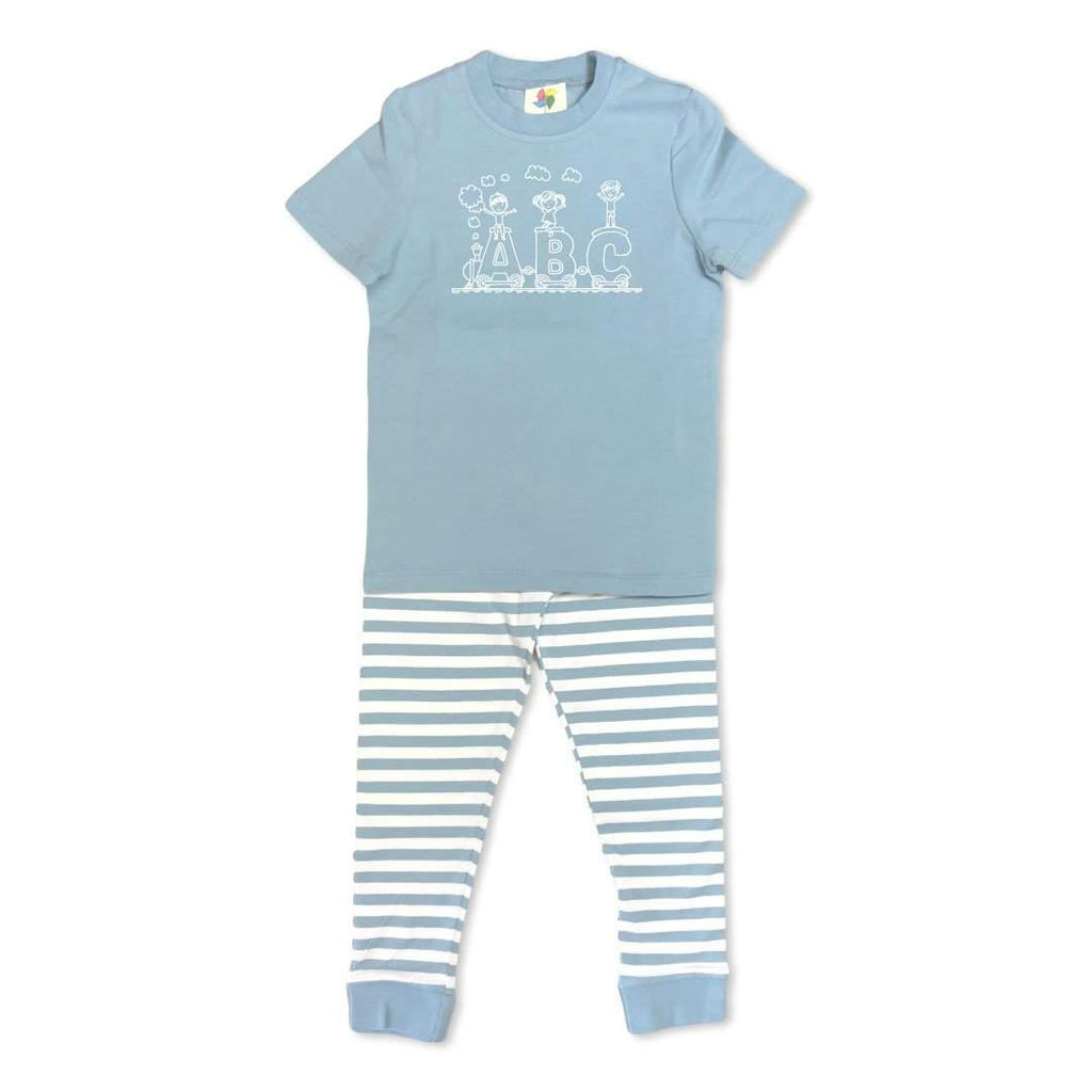 Short Sleeve ABC Train Sleepwear-Honey Bee Tees-pajamas