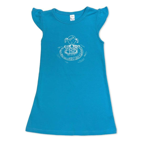 Pool Party Flutter Sleeve Dress-Honey Bee Tees-Monag