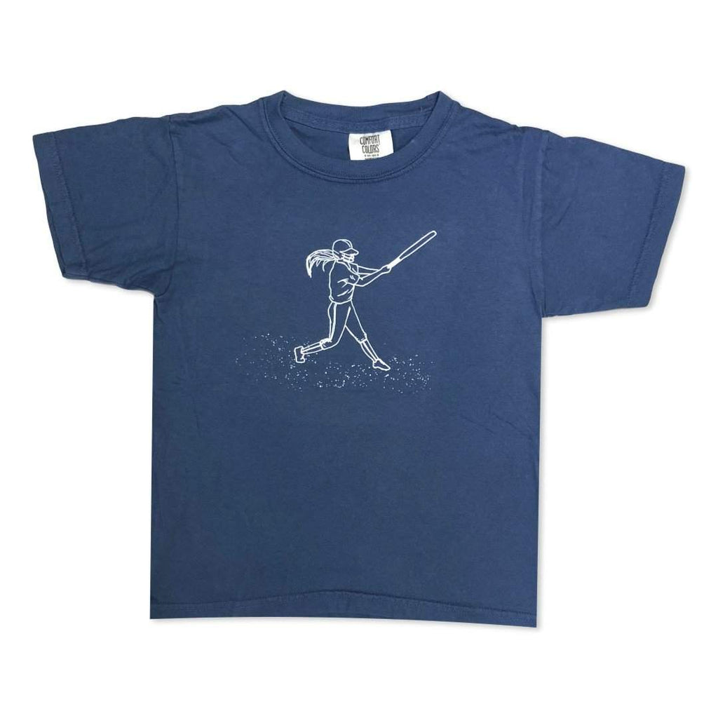 Softball Player Short Sleeve Tee-Honey Bee Tees-Comfort Colors