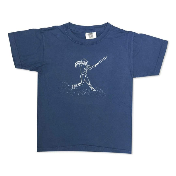 Softball Player Short Sleeve Tee-Honey Bee Tees-Comfort Colors
