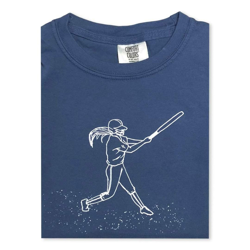 Softball Player Short Sleeve Tee-Honey Bee Tees-Comfort Colors
