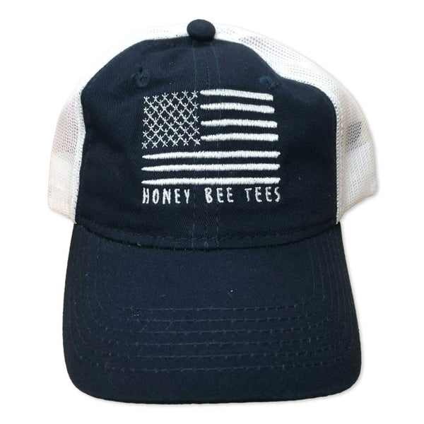 Flag Children's Trucker Hat-Honey Bee Tees-