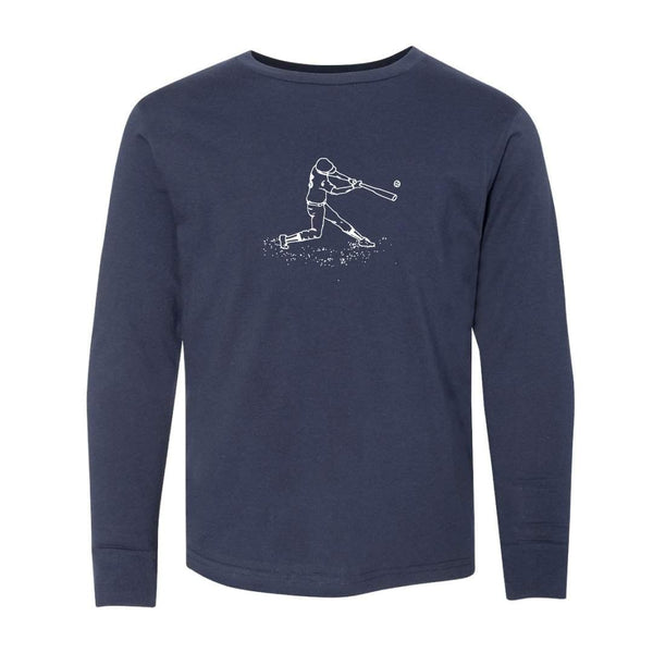 Baseball Player Long Sleeve Tee-Honey Bee Tees-