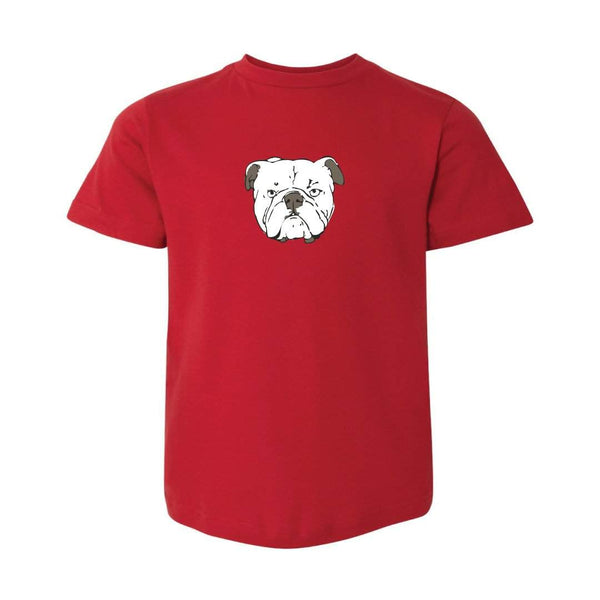 Bulldog Head Red Short Sleeve Tee-Honey Bee Tees-