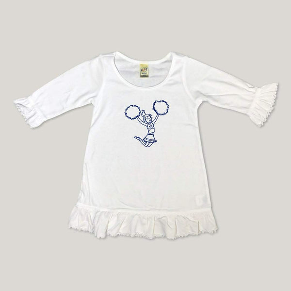 Cheerleader 3/4 Ruffle Sleeve Tunic-Honey Bee Tees-