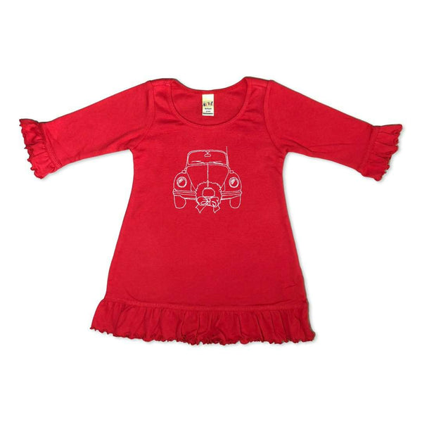 Christmas Ride 3/4 Ruffle Tunic-Honey Bee Tees-