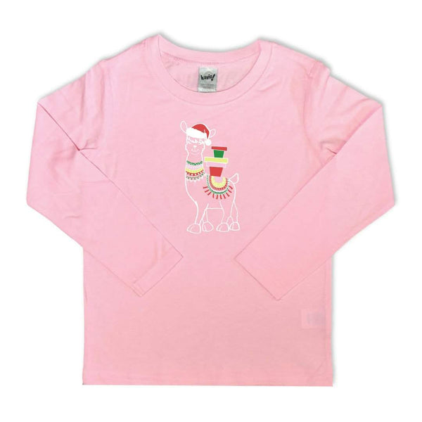 Fa-la-la-llama Long Sleeve Tee-Honey Bee Tees-