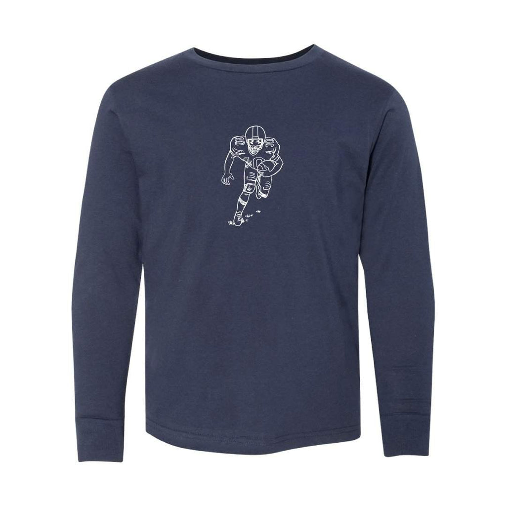 Football Player Long Sleeve Tee-Honey Bee Tees-