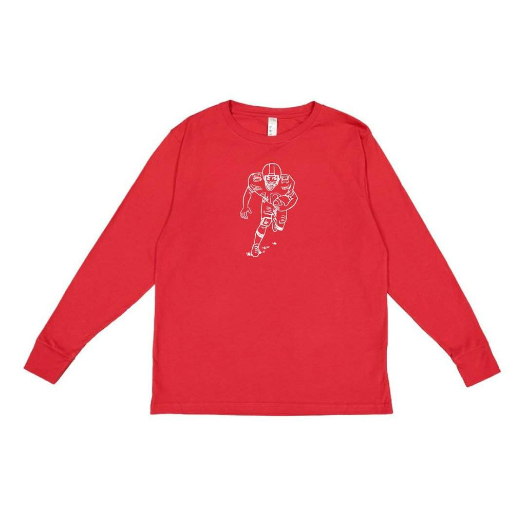 Football Player Long Sleeve Tee-Honey Bee Tees-