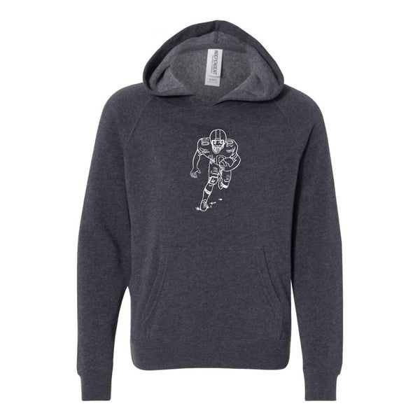 Football Player Hooded Sweatshirt-Honey Bee Tees-