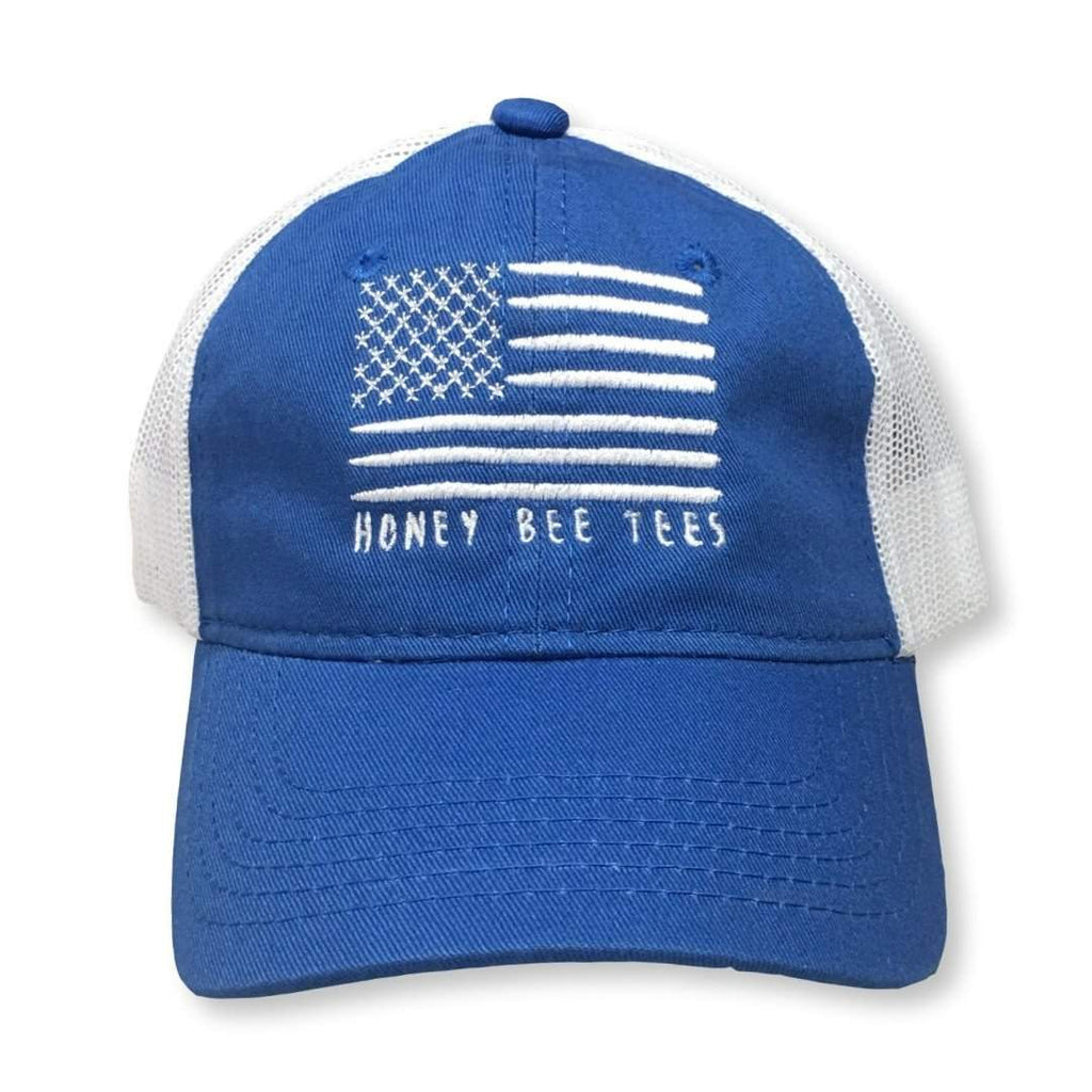 Flag Children's Trucker Hat-Honey Bee Tees-