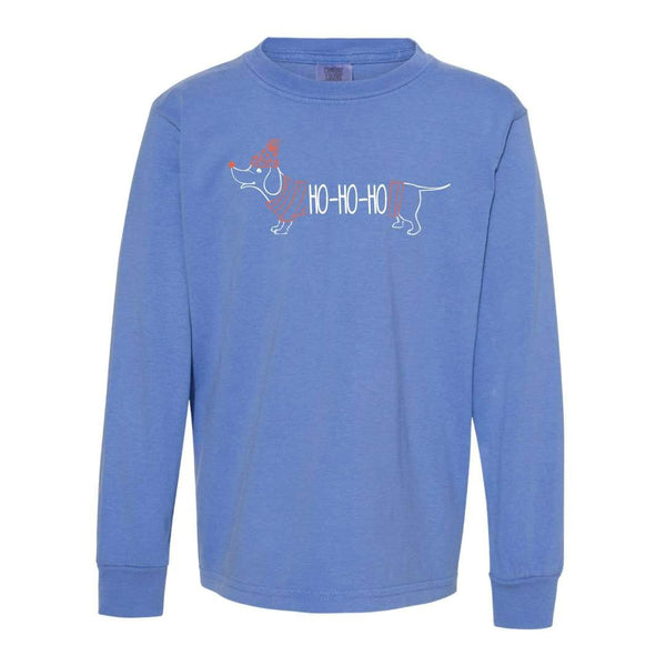 HoHoHo Dog Long Sleeve Tee-Honey Bee Tees-Comfort Colors