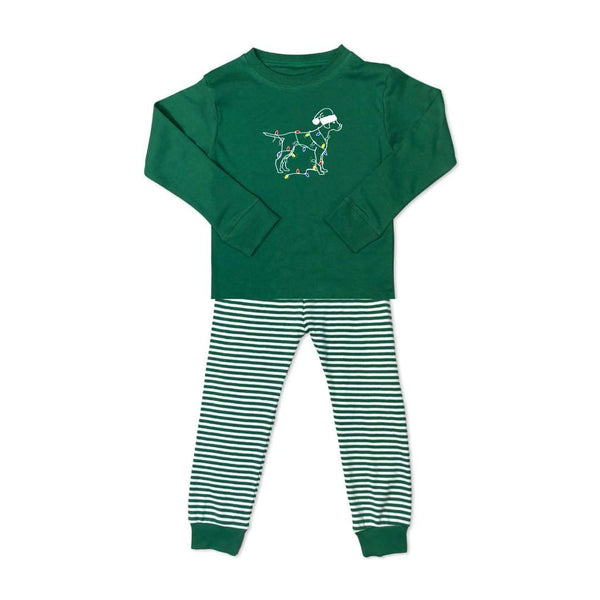 Jingle Dog Long Sleeve Striped Sleepwear-Honey Bee Tees-cf-size-4