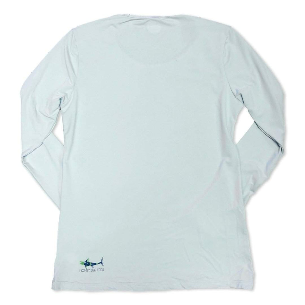 Marlin Ladies Scoop Neck Long Sleeve Rash guard-Honey Bee Tees-