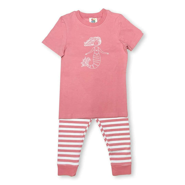 Short Sleeve Mermaid Sleepwear-Honey Bee Tees-cf-size-10