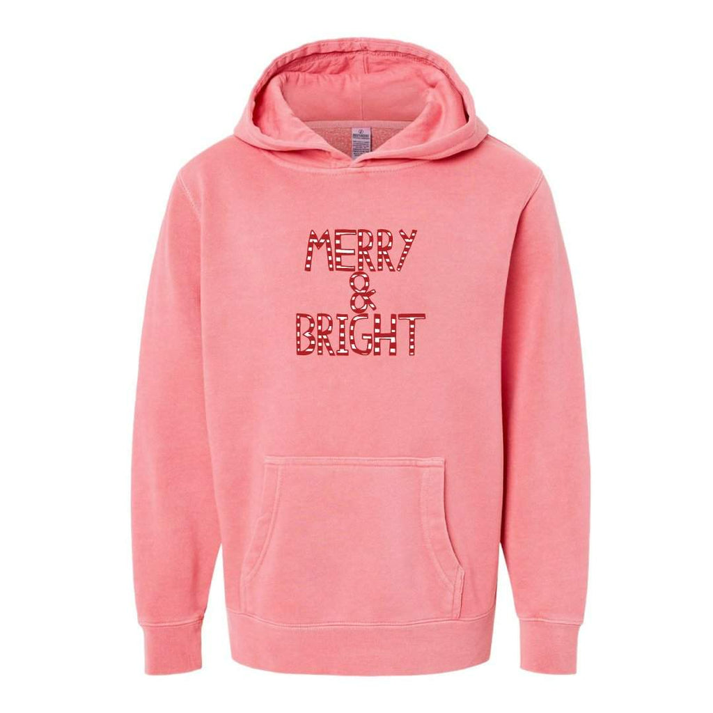 Merry & Bright Hooded Sweatshirt-Honey Bee Tees-