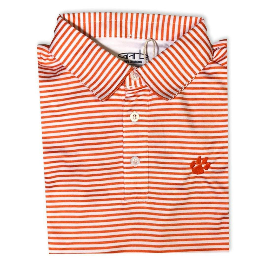 Tiger Paw Print Orange Striped Polo-Honey Bee Tees-