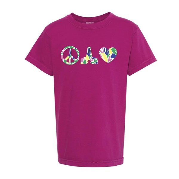 Peace Hope Love Short Sleeve Tee-Honey Bee Tees-Comfort Colors