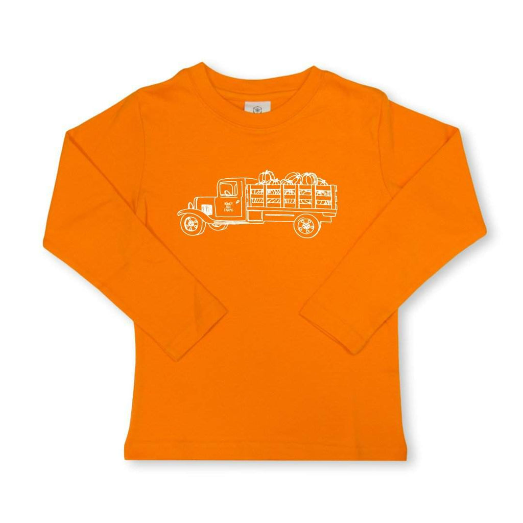 Pumpkin Truck Long Sleeve Tee-Honey Bee Tees-Monag