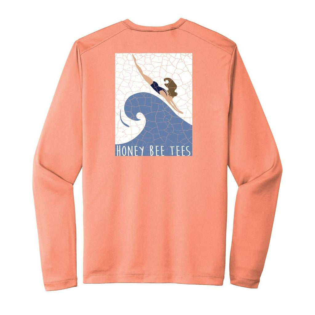 Saltwater Swimmer Long Sleeve UPF Tee-Honey Bee Tees-