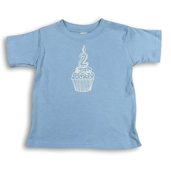 2nd Birthday Blue Short Sleeve Tee-Honey Bee Tees-Monag