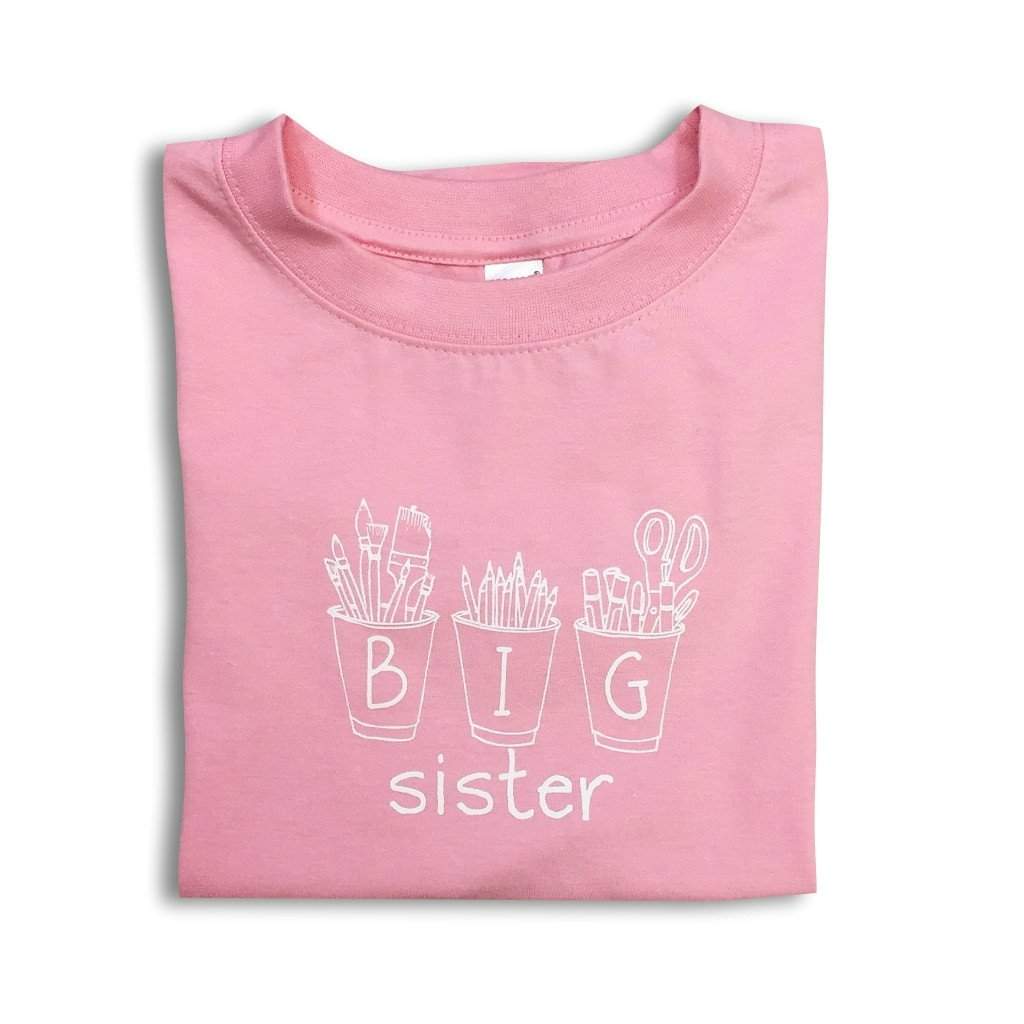Big Sister Art Cups Short Sleeve Tee-Honey Bee Tees-Monag