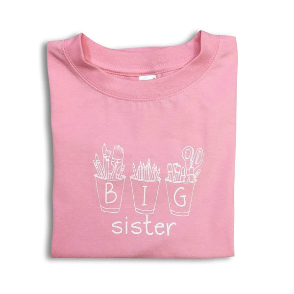 Big Sister Art Cups Short Sleeve Tee-Honey Bee Tees-Monag