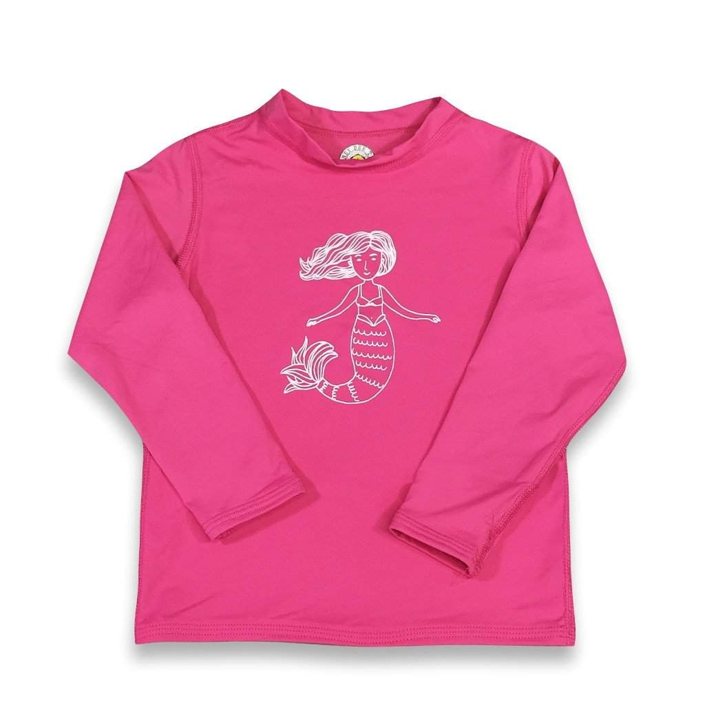 Mermaid Long Sleeve Rash Guard UPF 50+-Honey Bee Tees-