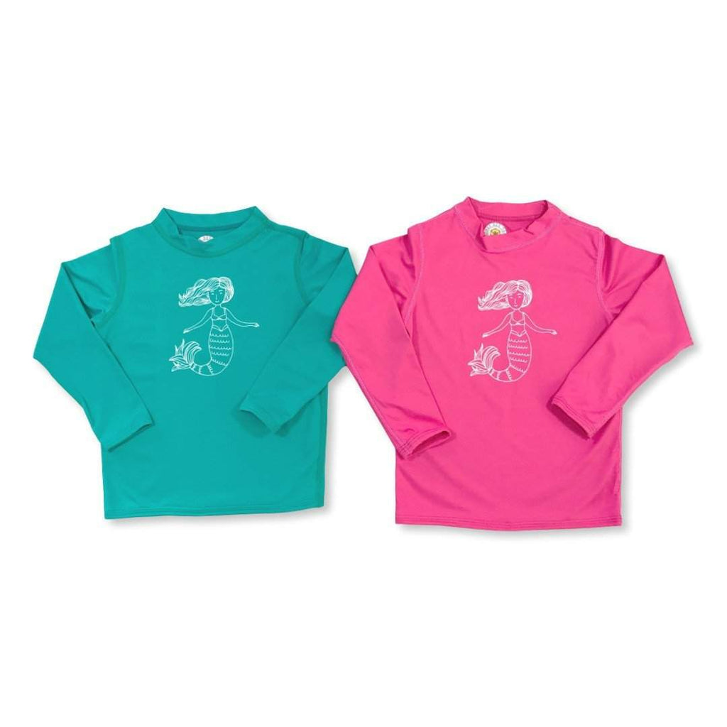 Mermaid Long Sleeve Rash Guard UPF 50+-Honey Bee Tees-