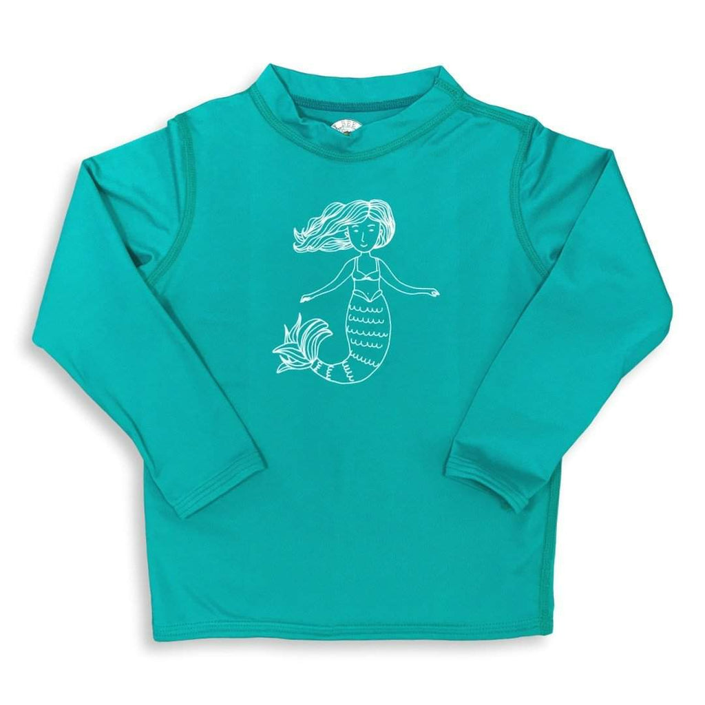 Mermaid Long Sleeve Rash Guard UPF 50+-Honey Bee Tees-