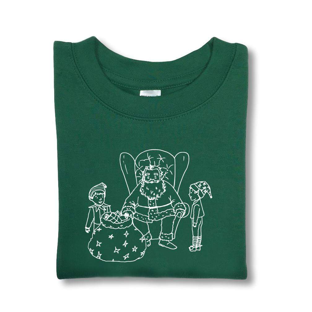 Santa and Elves Long Sleeve Tee-Honey Bee Tees-Monag