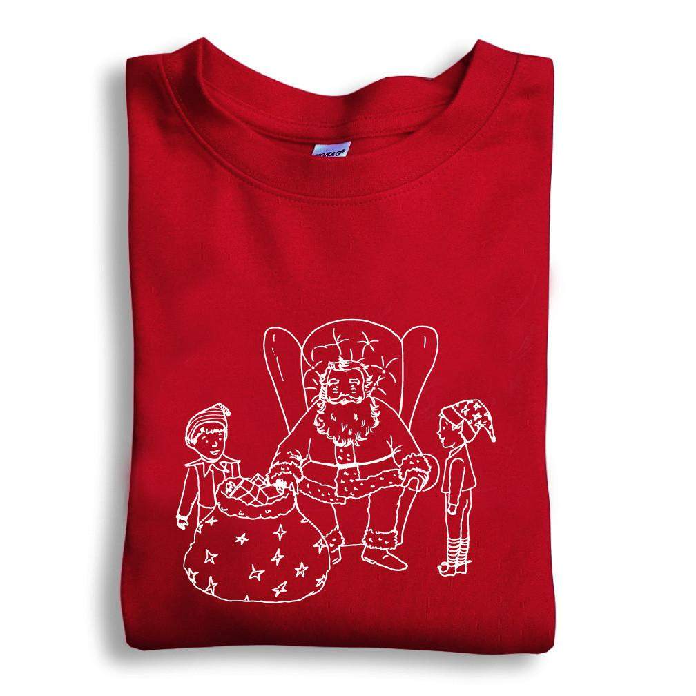 Santa and Elves Long Sleeve Tee-Honey Bee Tees-Monag