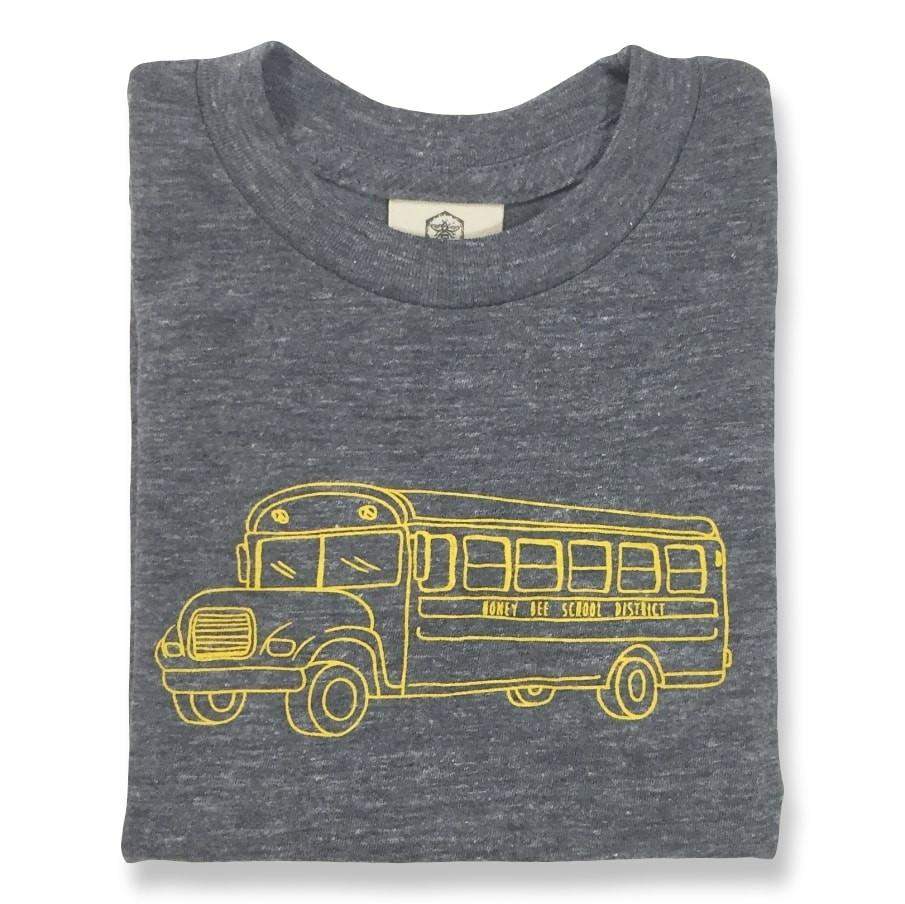 School Bus Grey Short Sleeve Tee-Honey Bee Tees-American Apparel