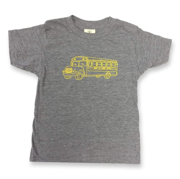 School Bus Grey Short Sleeve Tee-Honey Bee Tees-American Apparel