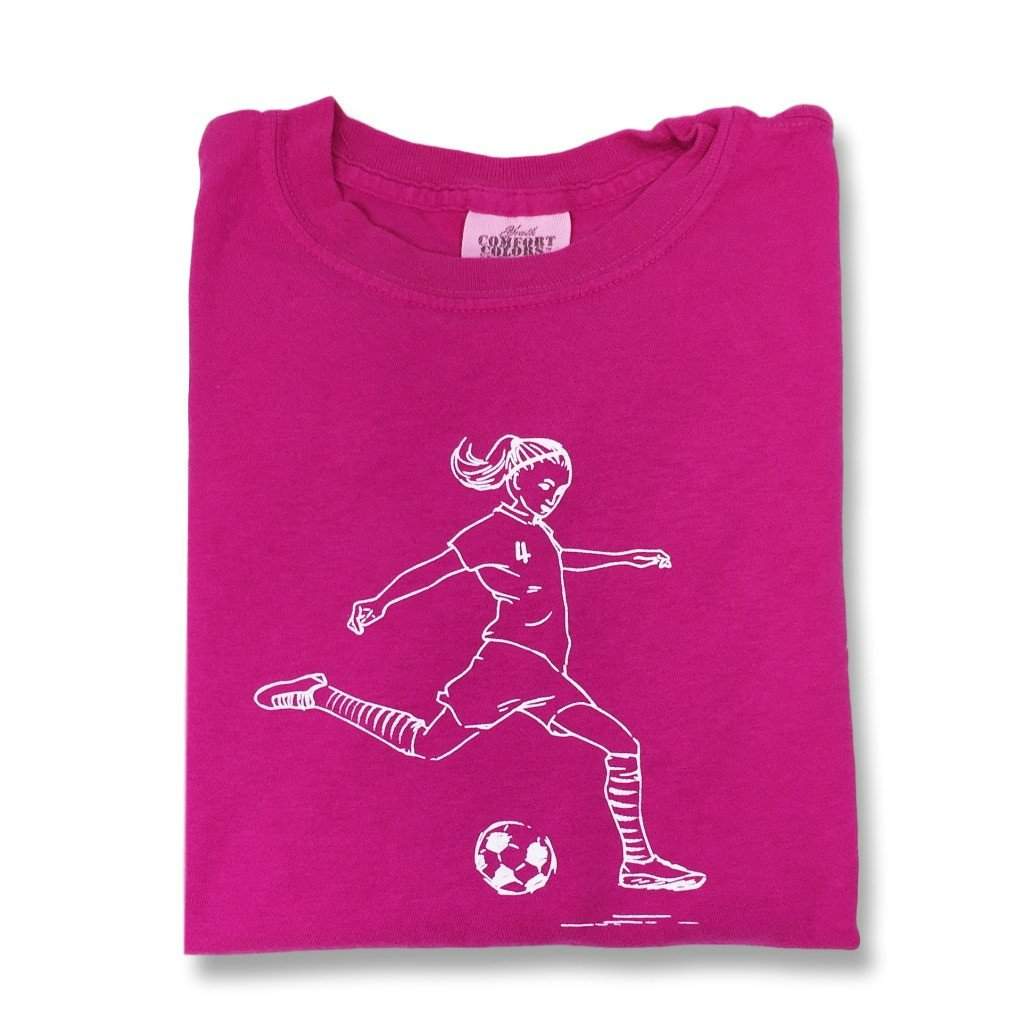 Soccer Girl Long Sleeve Tee-Honey Bee Tees-Comfort Colors