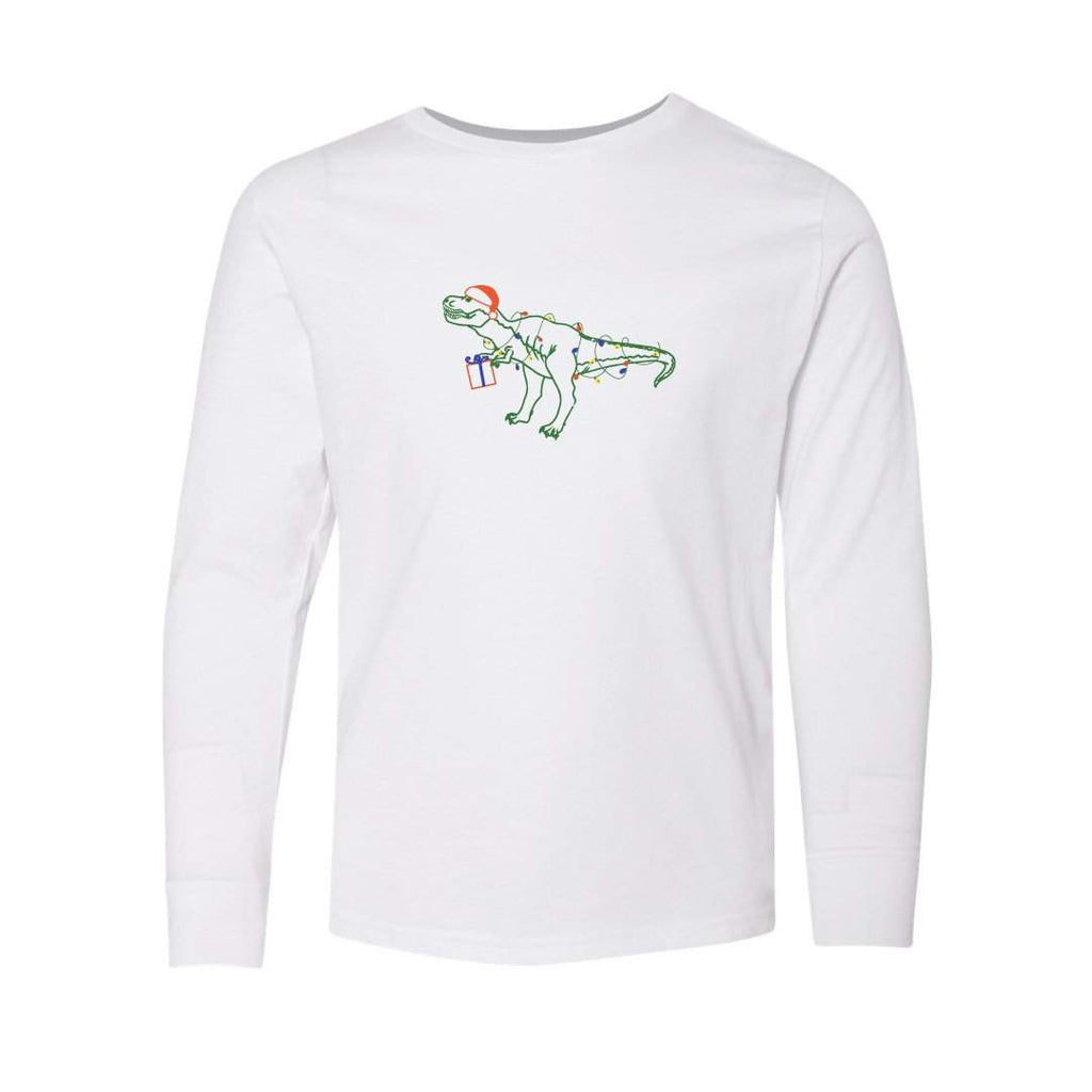 Tangled Up T-Rex Long Sleeve Tee-Honey Bee Tees-