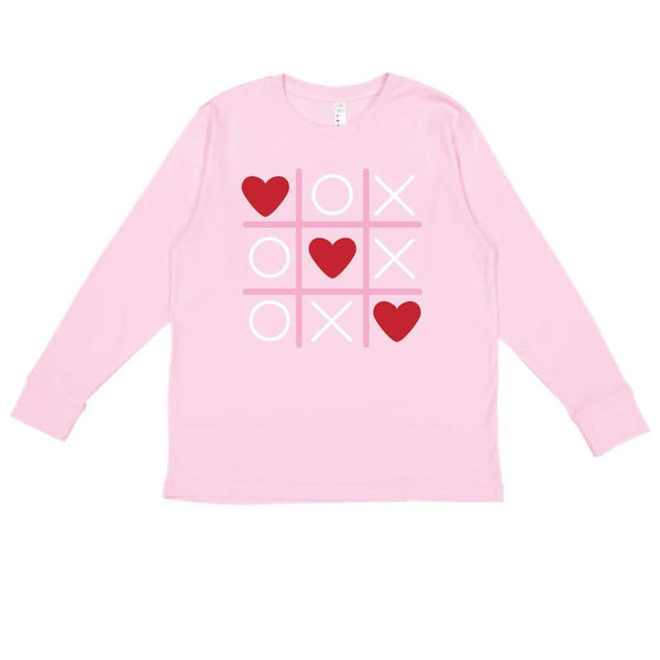 Tic Tac Heart Long Sleeve Tee-Honey Bee Tees-