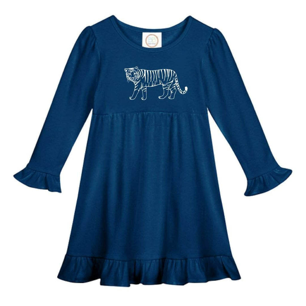 Tiger Long Sleeve Dress-Honey Bee Tees-Blanks Boutique,Monag