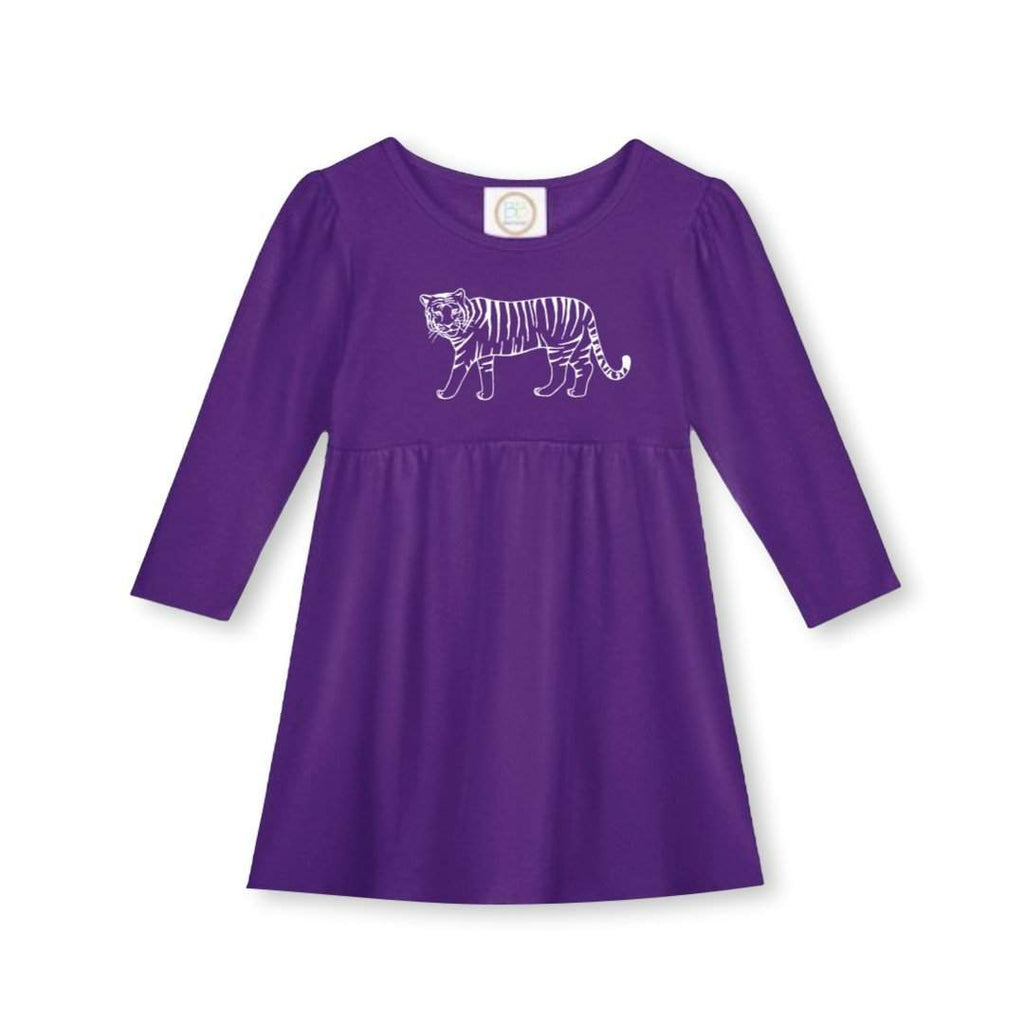 Tiger Long Sleeve Dress-Honey Bee Tees-Blanks Boutique,Monag