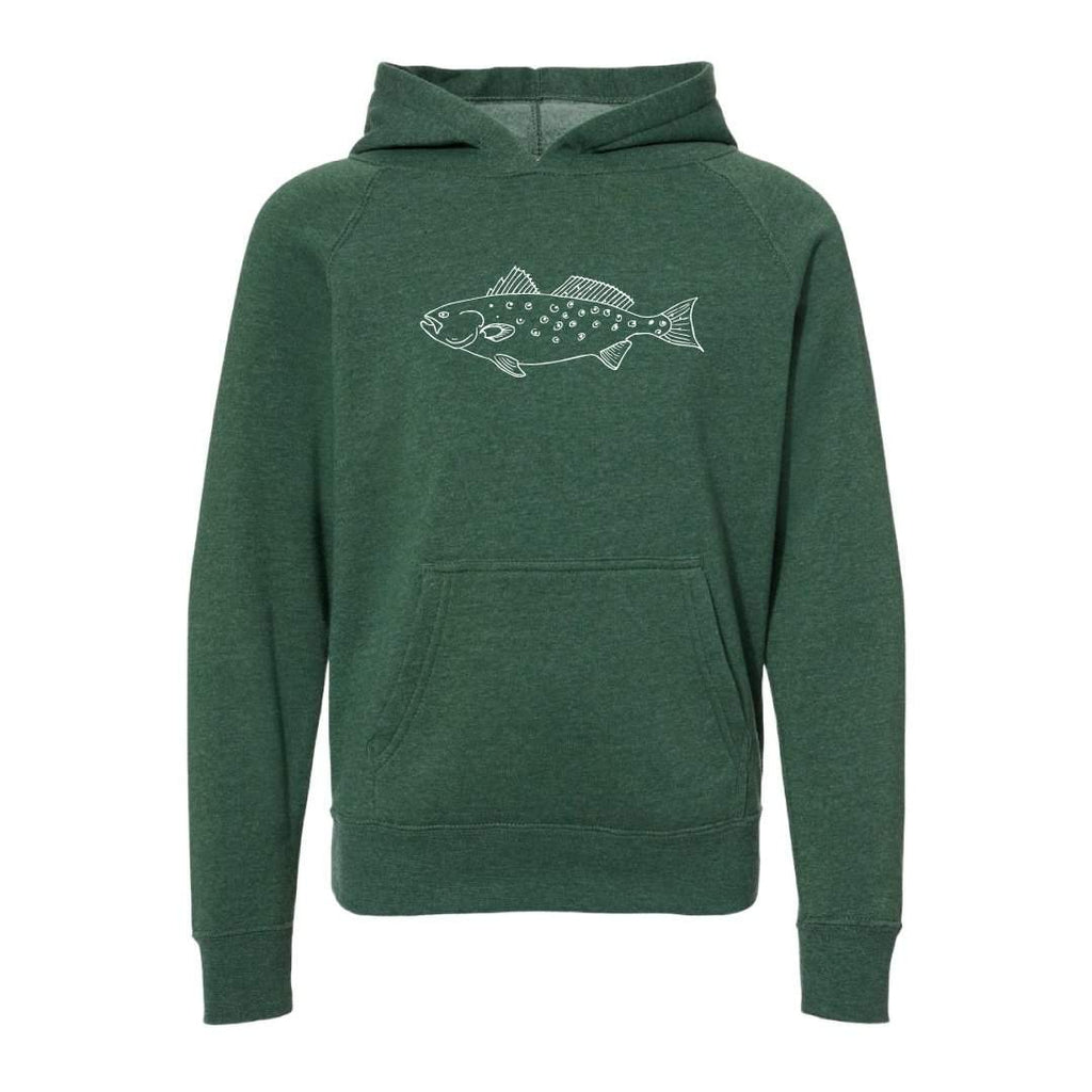 Speckled Trout Hooded Sweatshirt-Honey Bee Tees-