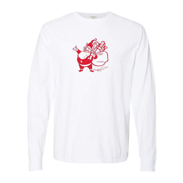 Vintage Santa Adult Long Sleeve Tee-Honey Bee Tees-