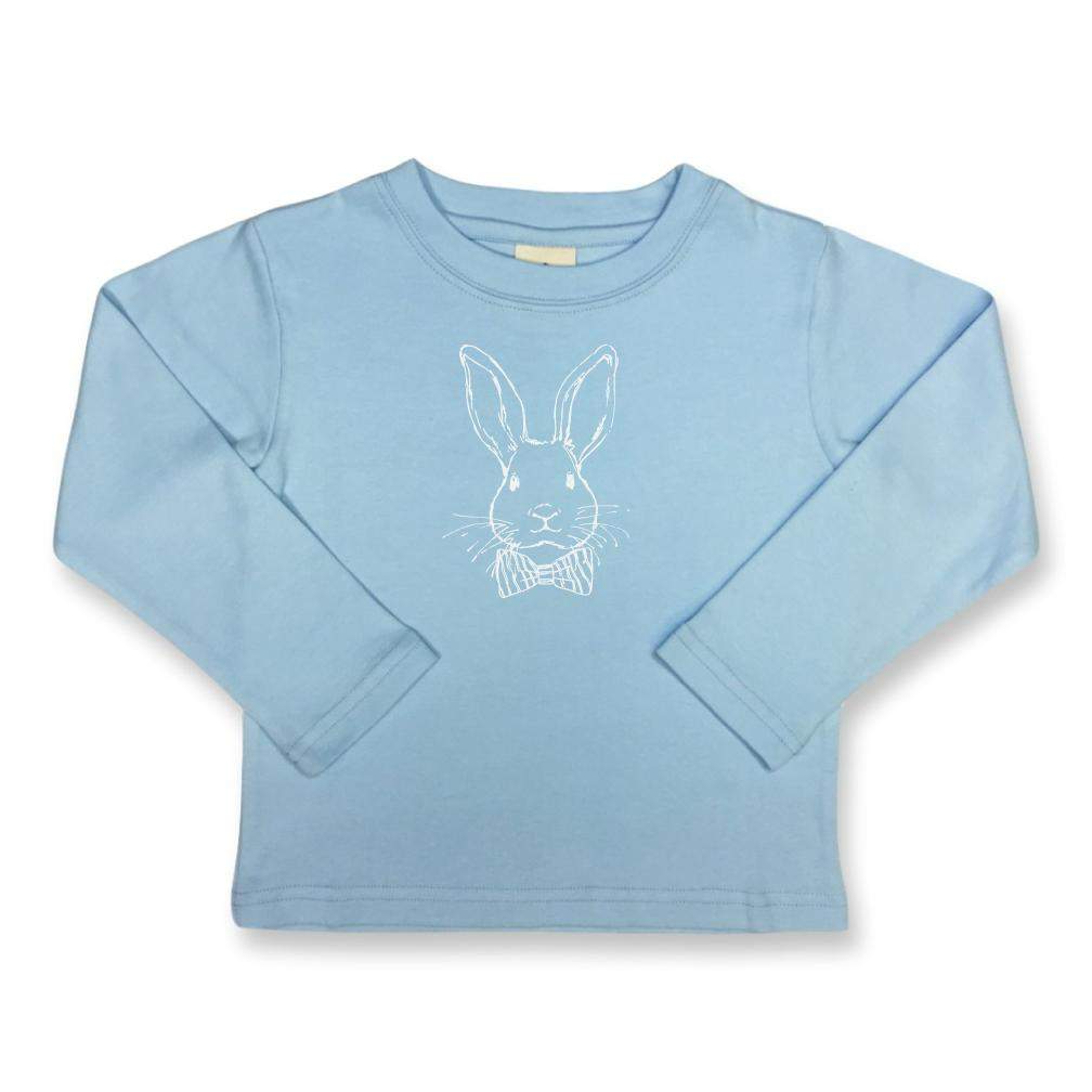 Bow Tie Bunny Long Sleeve Tee-Honey Bee Tees-easter