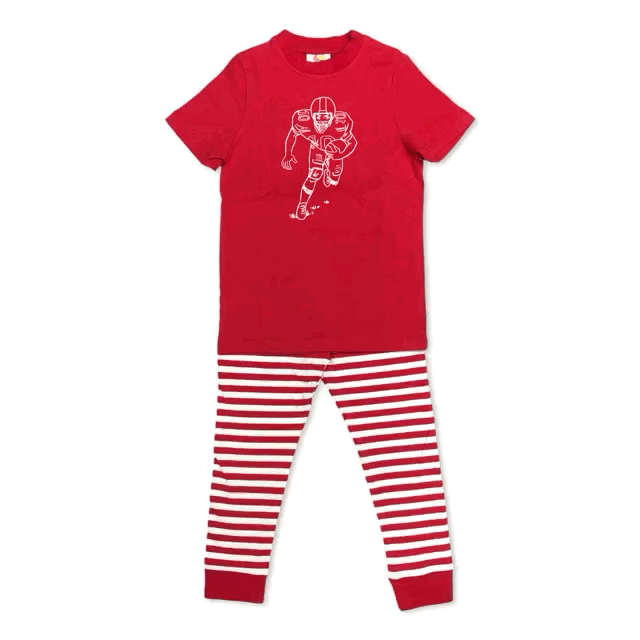 Short Sleeve Football Player Sleepwear-Honey Bee Tees-pajamas