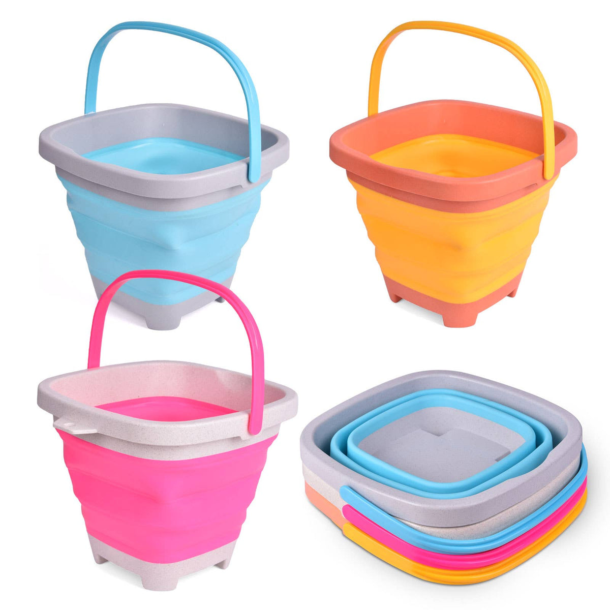 Collapsible Sand Buckets with Handle – Honey Bee Tees