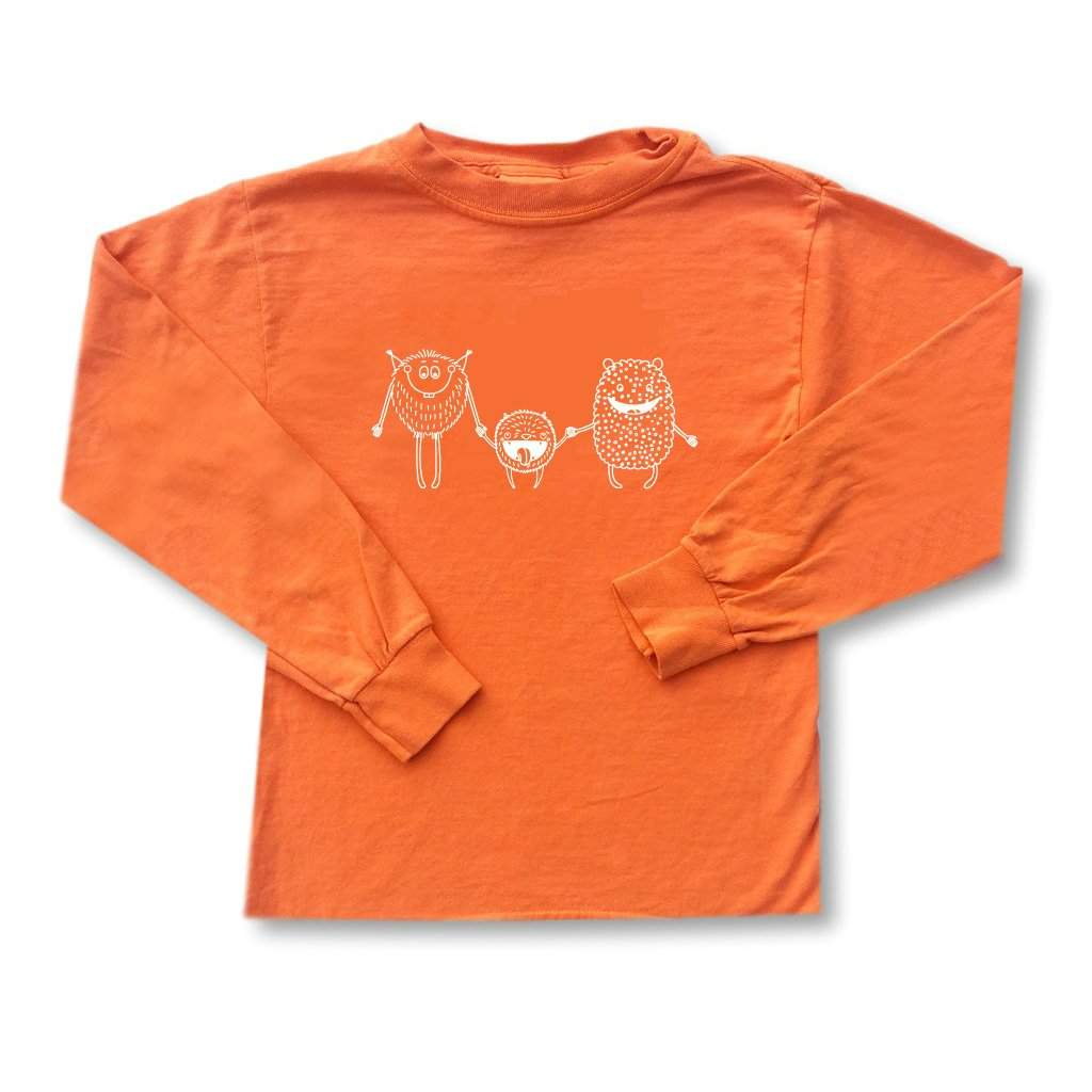 Friendly Monster Long Sleeve Tee-Honey Bee Tees-Comfort Colors,halloween