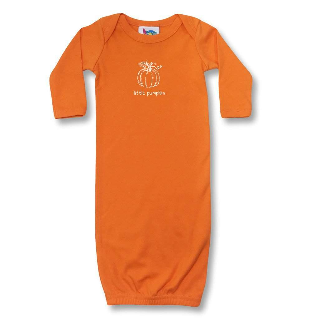 Little Pumpkin Infant Day Gown-Honey Bee Tees-Monag