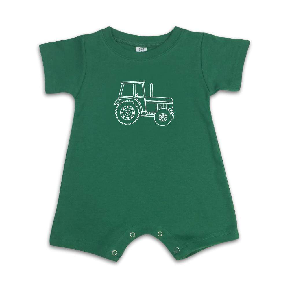 Big Green Tractor Short Sleeve Infant Romper-Honey Bee Tees-Monag