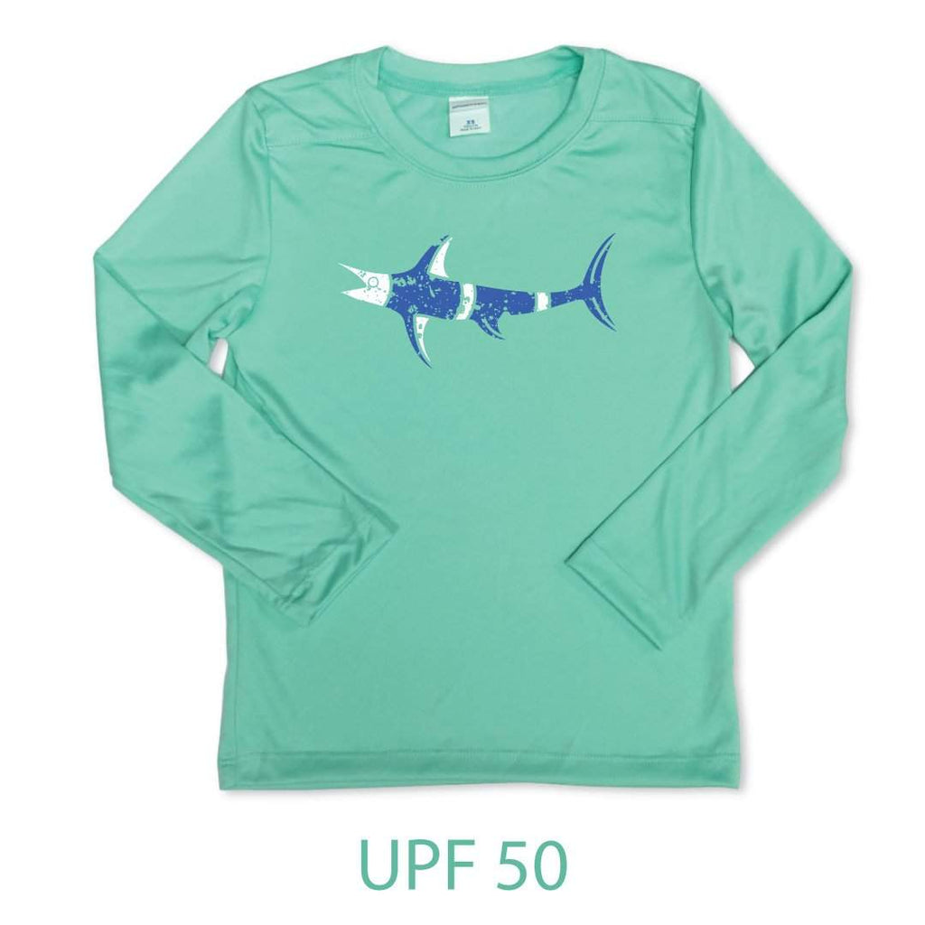 Marlin Long Sleeve Performance UPF 50 Tee-Honey Bee Tees-